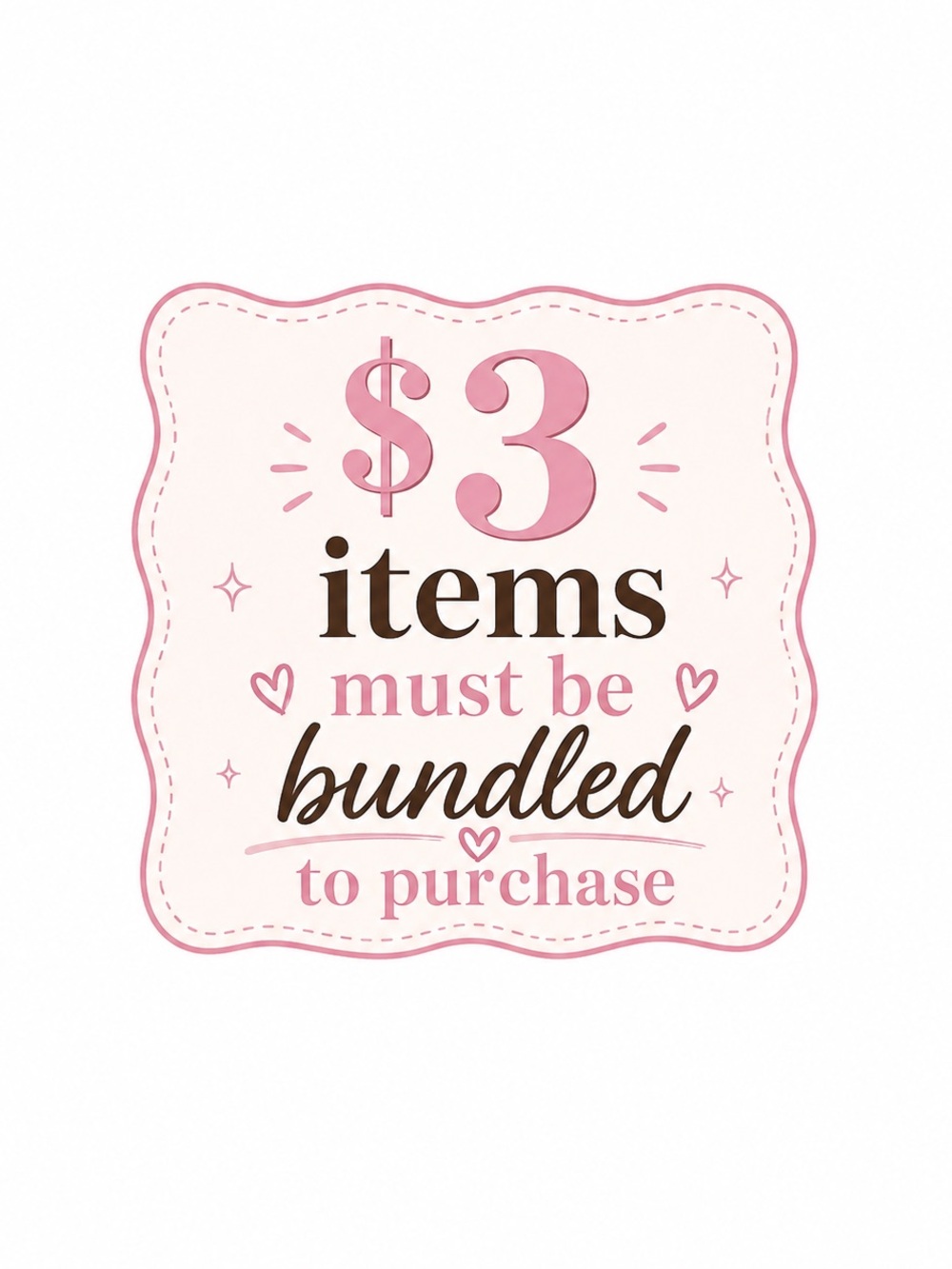 $3 items need to be bundled for me to ship! Thank you all!